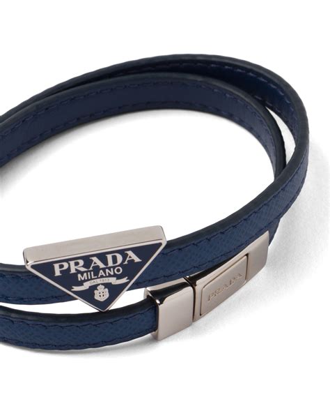 prada mens bracelet|Prada men's leather bracelet.